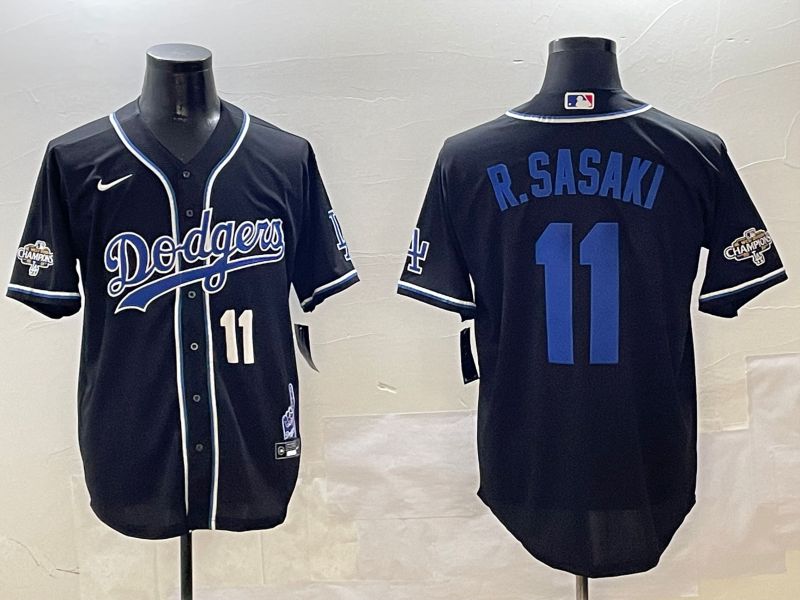 Men Los Angeles Dodgers 11 R.Sasaki Black Fashion Game 2025 Nike MLB Jersey style 3065